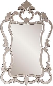 Howard Elliott Contessa Rectangular Hanging Wall Mirror, Mirrored Frame, 26 x 43 Inch