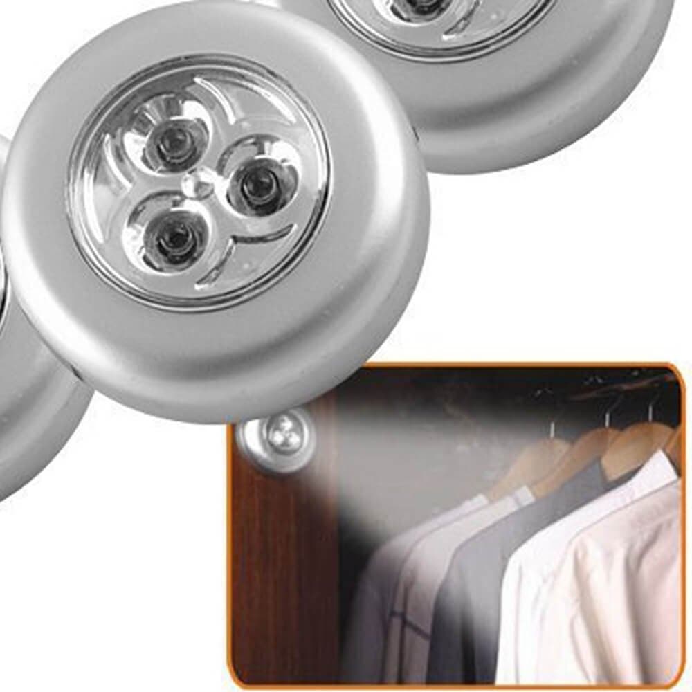 6pc Stick n Click LED Bright Lights - Click Push On Off Light For Kitchen Cupboard Garage
