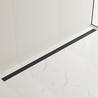 Neodrain Black 72-Inch Linear Shower Drain,with 2-in-1 Flat & Tile Insert Shiny Black Cover, Rectangle Shower Floor Drain, Floor Shower Drain with Adjustable Leveling Feet, Hair Strainer