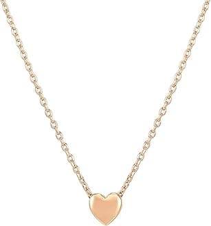 PAVOI 14K Gold Plated Cubic Zirconia Heart Necklace | Cute Dainty Love Pendant Necklaces for Women