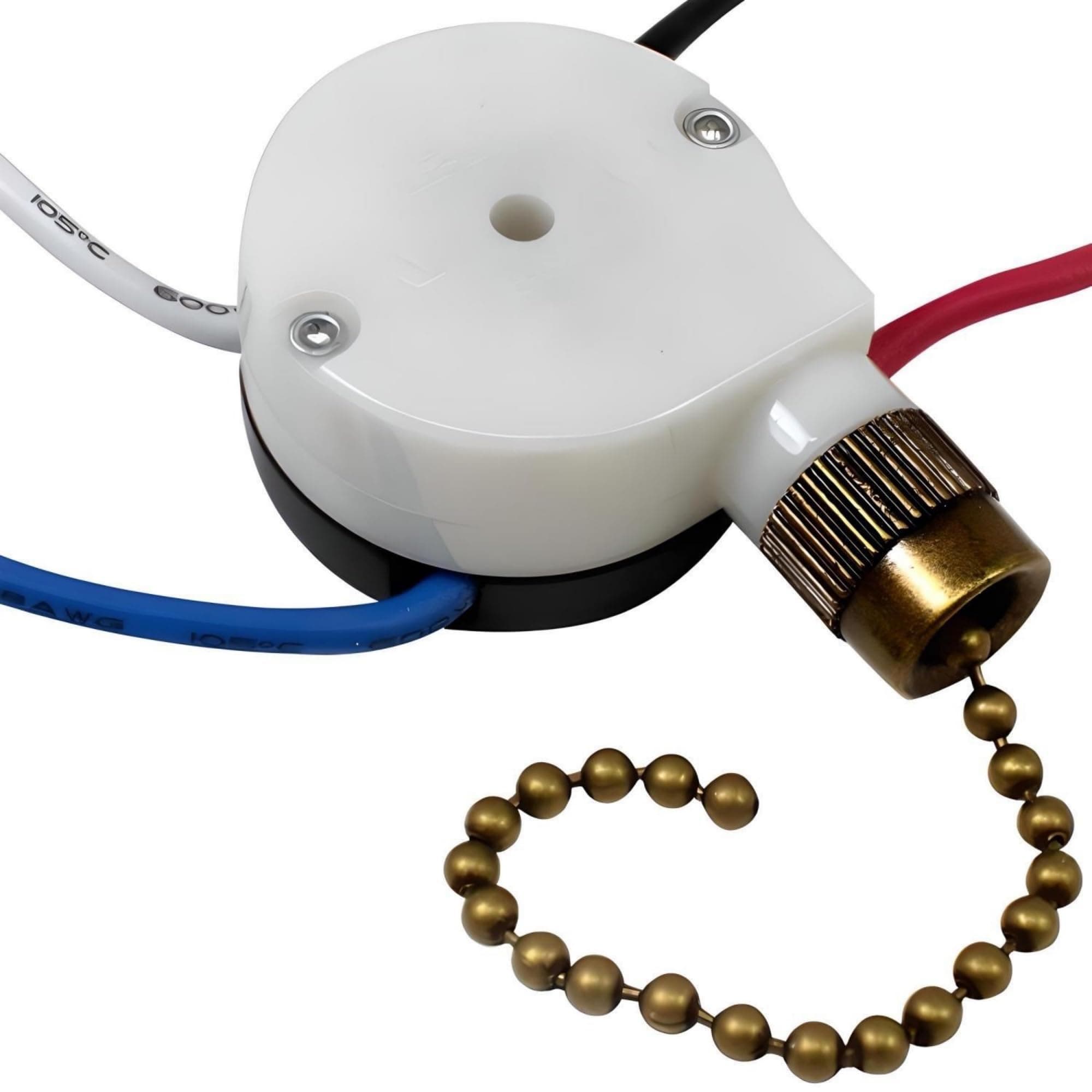 Zing Ear ZE-208s 3 Speed 4 Wire Rotary Control Ceiling Fan Switch - Antique Brass Finish