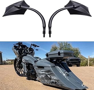 Black Irregular Shape Motorcycle Mirrors,Upgrade Rearview Motorcycle Mirrors With M8 10 Screws Compatible with Harley Yamaha Kawasaki And More