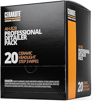 Ceramic Headlight Restoration Professional Detailer Pack (20 Ceramic Wipes) - Brings Headlights Back to Like New Condition - Step 3 Only