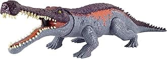 Jurassic World Toys Massive Biters Sarcosuchus Larger-Species Dinosaur Action Figure, Tail-Activated Strike & Chomp Action