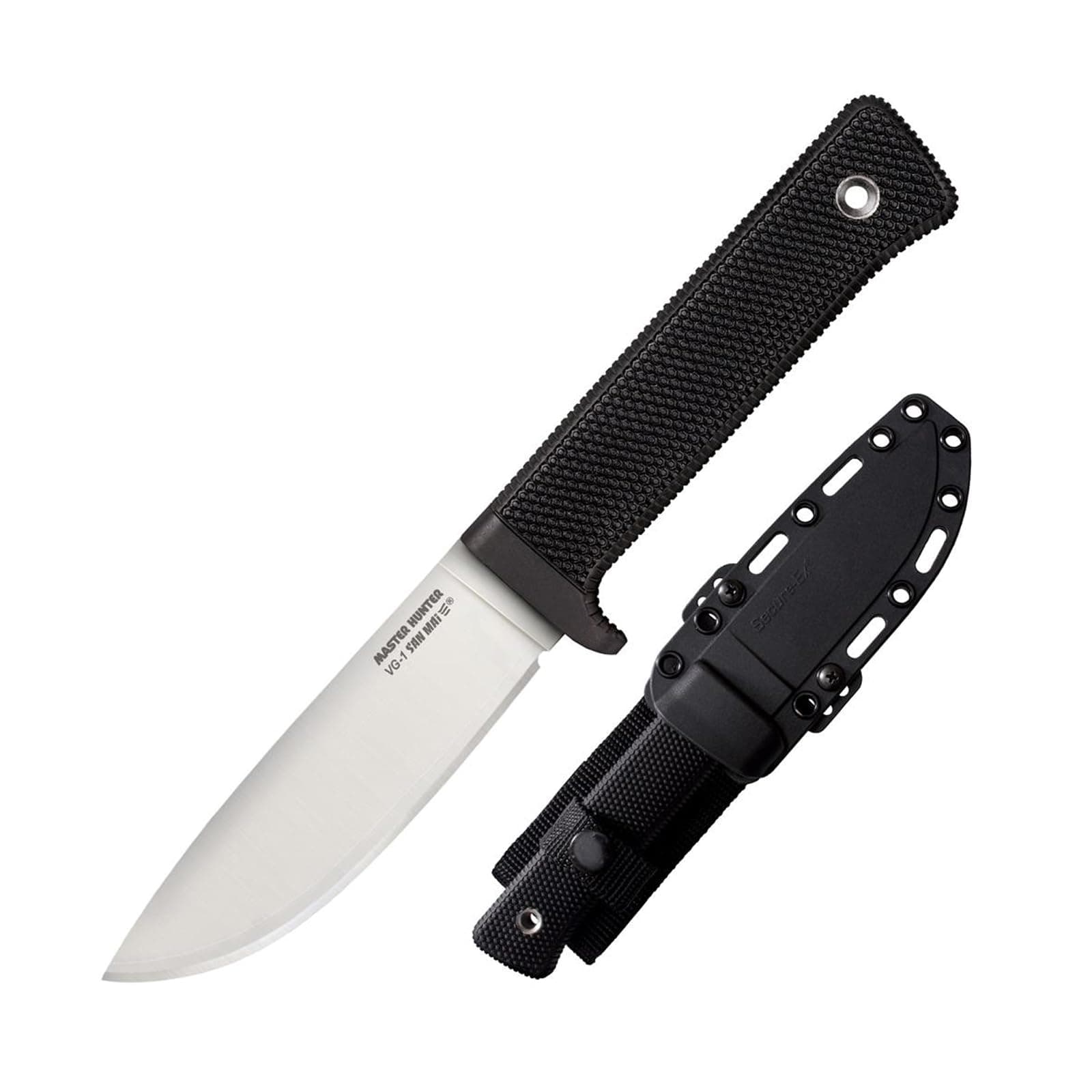 Master Hunter 4.5" VG-10 San Mai III Drop Point Blade 4.75" Kray-Ex Handle Fixed Blade Knife w/Secure-Ex Sheath