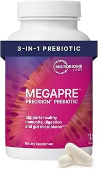 MegaPre Prebiotic Fiber Supplement in Vegetable Capsules - Prebiotic Supplement with Clinically Tested Oligosaccharides - Support Microbial Diversity & Gut Health (180 Capsules)
