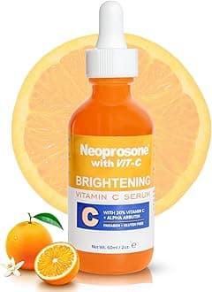 Neoprosone Brightening Serum - 2 Fl oz / 60ml - Formulated to Fade Dark Spots and to Prevent Skin Discolouration, with Alpha Arbutin Complex and Vitamin C