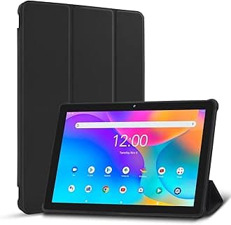 PRITOM 2026 Android 15 Tablet with Case,10 inch Tablet, 64GB, 1TB Expandable, 1280 * 800 HD IPS Display, Quad-Core Processor, 6000mAh, Bluetooth, Grey