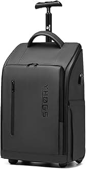 Rolling Backpack Waterproof Commuter Backpack with Wheels for Business, Laptop Compartment for 15.6-Inch Laptop, Wheeled Carry-On Bag for Adults