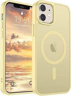 SUPFINE Magnetic for iPhone 12 Case/iPhone 12 Pro Case (Compatible with MagSafe)(Military Grade Drop Protection) Slim Translucent Matte with Anti-Fingerprint Phone Case,Buttercream Yellow