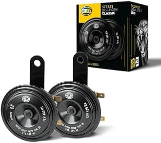 HELLA 012588151 Black 77mm 12V BX Disc Horn Kit (Universal Fit)
