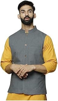 Elina fashion Men's Cotton Indian Nehru Jacket || Designer Bandhgala Jodhpuri Sleeve Less Waistcoat ONLY