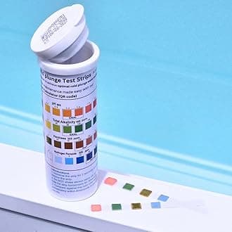 Cold Plunge Test Strips, 4-in-1 Water Quality Testing Kit, pH, Alkalinity, Hardness, Hydrogen Peroxide. Evaluate Your Cold Plunge Water Quality with A Single Strip. Smart QR Calculator to Help You