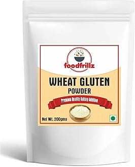 foodfrillz Vital Wheat Gluten Powder, 200 g gluten based baking and cooking additive