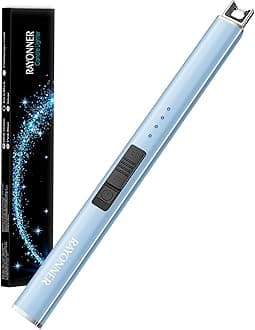 RAYONNER Lighter Electric Lighter Candles Lighter Rechargeable USB Lighter Arc Lighter (1Pack, Sierra Blue)