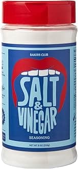 Bakers Club 9oz Salt & Vinegar Seasoning - French Fries, Wing Dust, Popcorn, Chips, Nuts, Snacks and More - Gluten-Free, MSG Free, Non-GMO - Zesty Tangy & Salty Spice Blend Dry Vinegar Powder 2.0