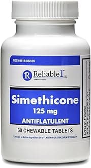 1 Simethicone 125 MG Antiflatulent Chewable Tablets 60 Count