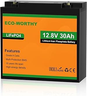 12V 30Ah LiFePO4 Lithium Battery, 4000+ Deep Cycle Rechargeable Battery with BMS for Ham Radio, Fish Finder, Replacement of 12V 35AH SLA
