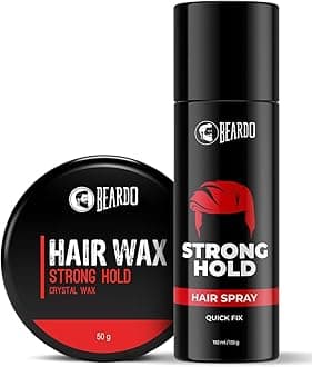 Beardo Strong Hold Hair Styling Kit with Hair Spray 192ml and Crystal Hair Wax 50g | Hair Styling, Hair Setting Spray | Quick Fix | Gift for Brother | Gift For Friend