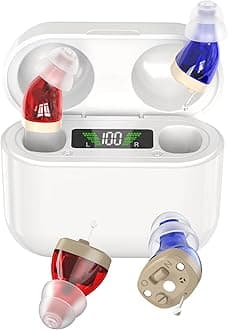 – MEDca Rechargeable In-Ear Digital Sound Enhancers - Discreet, Lightweight Audio Amplification Devices with Noise Reduction, Power Display, and Long Battery Life (Pair)