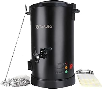 TOAUTO Wax Melter for Candle Making Extra Large Wax Melting Furnace with Quick Pour Spout and Temp Control,12 LB Wax Capacity for Candle Soap Business Fast Easy Clean