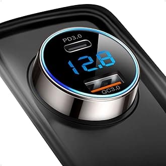 [Pure Copper] USB C Car Charger, SUPERONE 45W Dual USB Car Charger Adapter with 27W/20W PD Port, Fast QC3.0 LED Voltmeter for iPhone 17 16 15 14 Max/Pro/Plus/Mini, Pixel 9/8/7, Samsung S25/S24 More