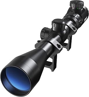 3-9x40 Rifle Scope with Red/Green Illuminated Reticle & Rangefinder, Multicoated Lens with Mounts for Picatinny Rail