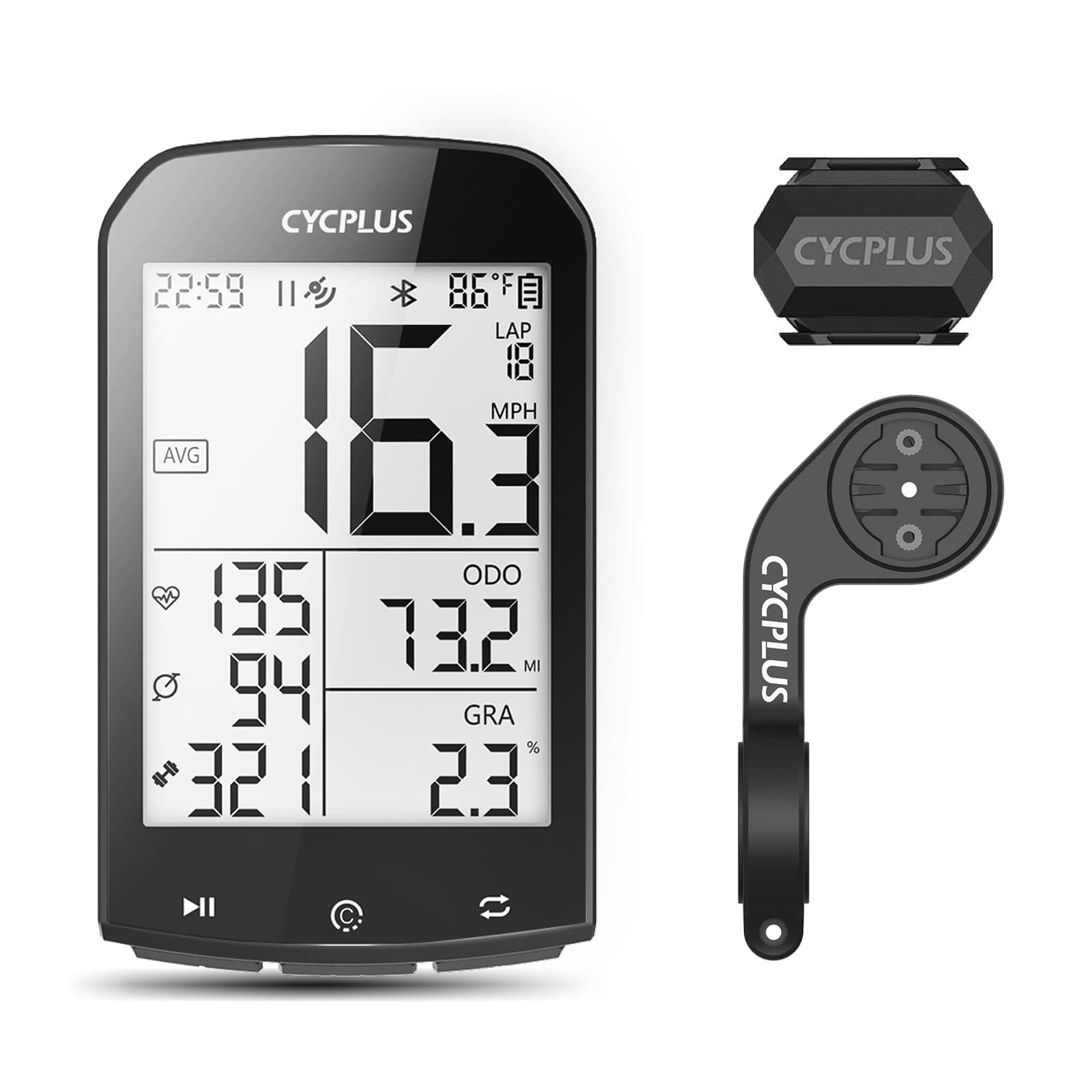 GPS Wireless Bike Computer, Cycling Computer GPS with Bluetooth/ANT+, Bike Speedometer with 2.9" LCD Screen, Auto Backlight IPX6 Waterproof (New Upgraded)