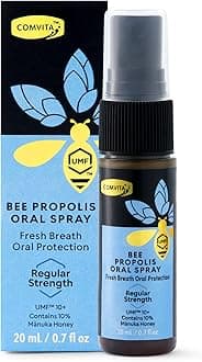 Comvita Bee Propolis Throat Spray - Natural Immune Support, Soothing Mint Flavor with New Zealand UMF 10+ Manuka Honey, Antioxidant, Dietary Supplement - 0.7 fl oz