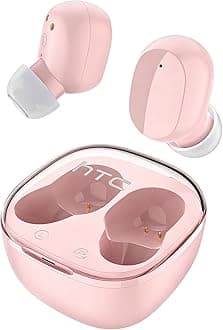 True Wireless Earbuds 6 Bluetooth 5.3 in Ear Stereo Headphones Touch Control with Built-in Microphone, Wireless Noise Cancelling Earbuds 22H Playtime with Charging Case for Android and iOS- Pink