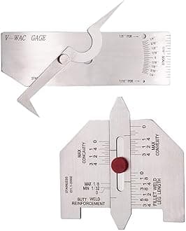 Weld Gauge Set 0-1/4'' Porosity Undercuts Checking Gauge with 0-3/4'' Convexity Concavity Welding Gauge Stainless Steel Imperial Measurement for Welding Inspection