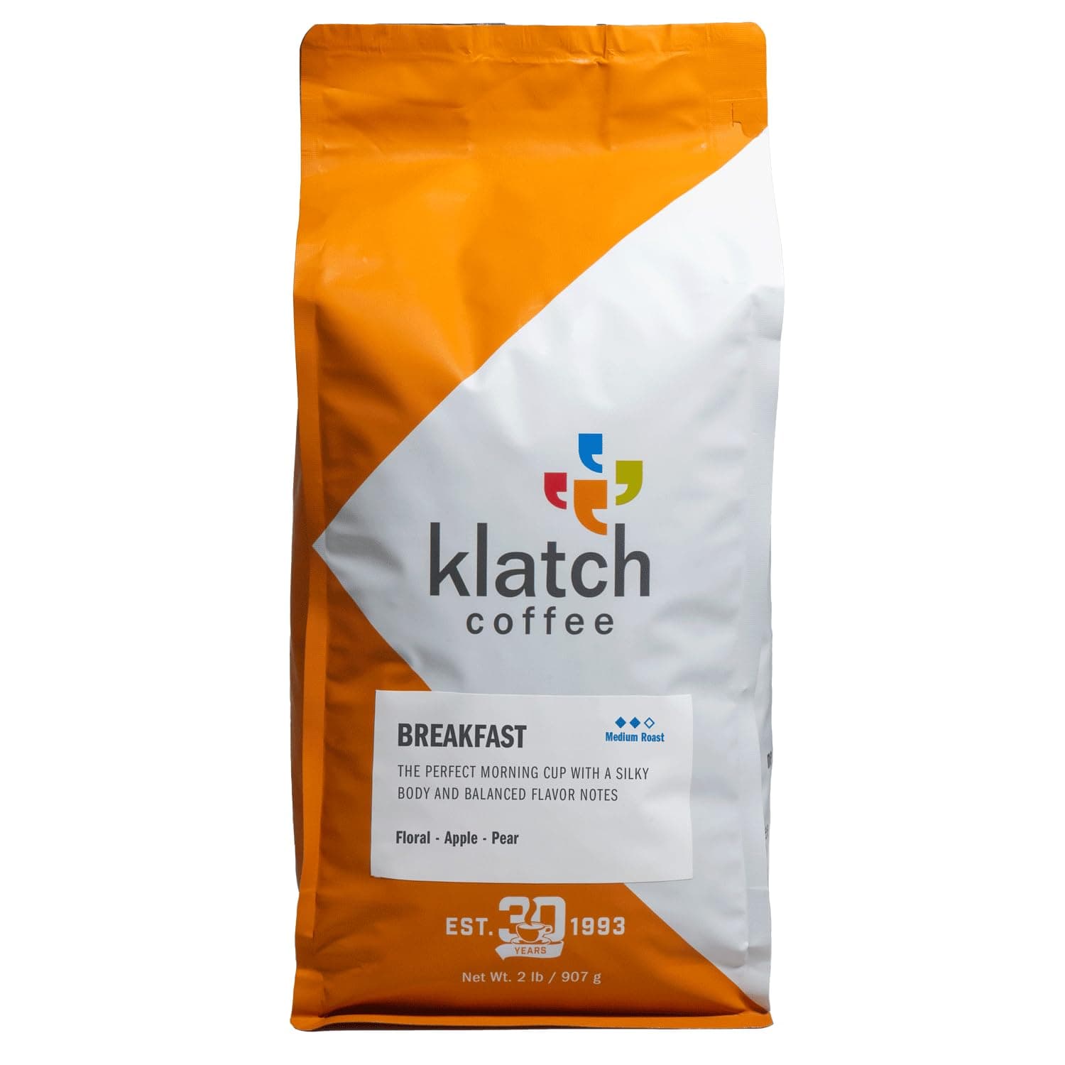 Klatch CoffeeBreakfast Blend Medium Roast, 2 Pounds, Whole Bean
