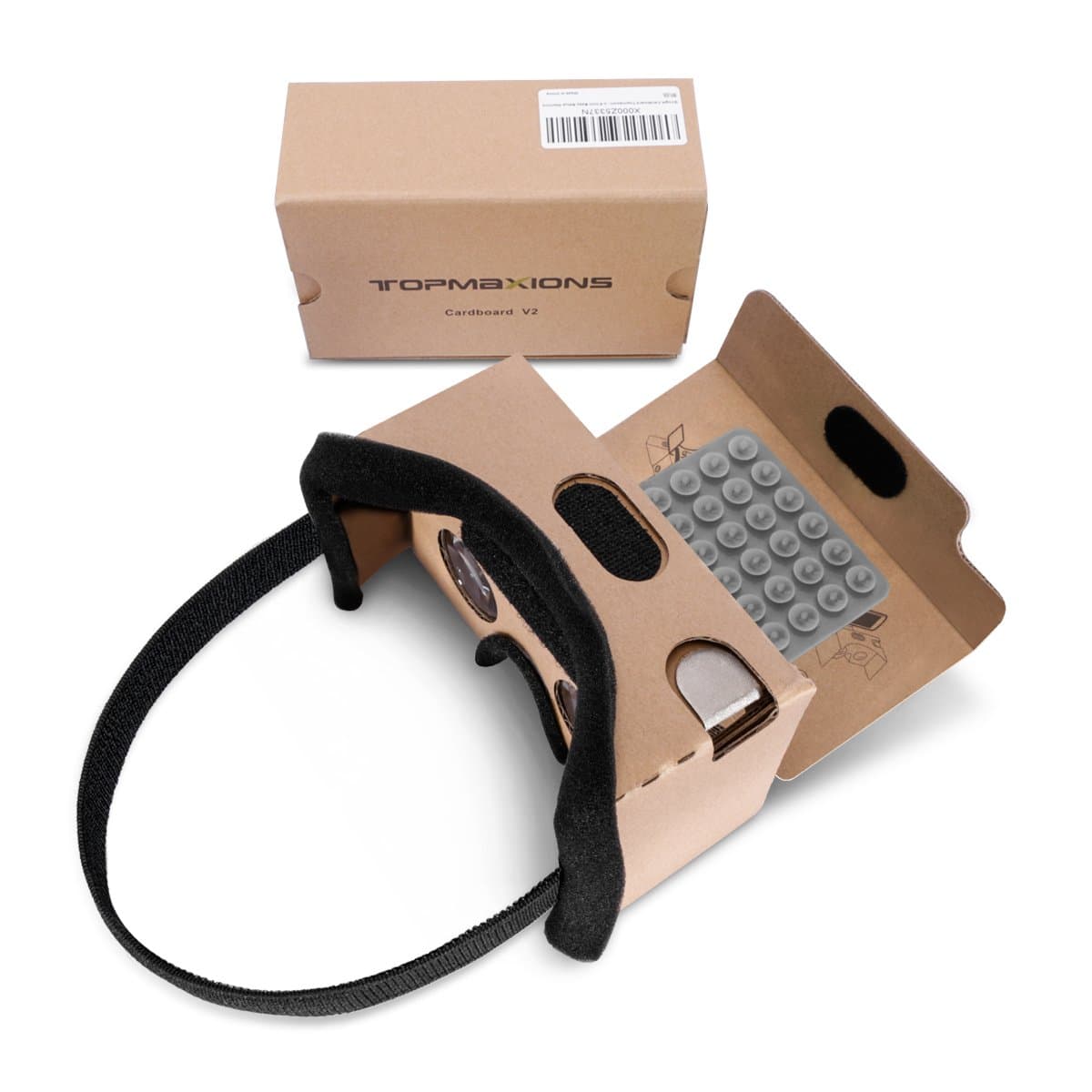 Google Cardboard,Topmaxions 3D VR Virtual Reality DIY Glasses For 3D Movies and Games Compatible with Android & Apple Up to 6 Inch Easy Setup Machine