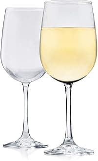 LibbeyVina White Wine Glasses Set of 6, 18.25 Oz Elegant, Fancy Glasses Drinking Set, Stemmed Wine Glasses for Weddings, Birthdays, Parties and More