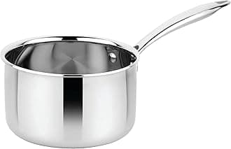 Prabha Prima Saucepan without Lid, Stainless Steel, Kitchen Sauce Pan Utensils, 14cm, 1.2L, Sauce Pan Container, Induction & Gas Stove Suitable, teapan, milkpot, milkpan, egg/milk/water boiler chaipan