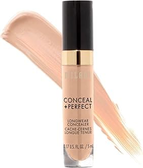 Conceal + Perfect Longwear Concealer Full Coverage Infused with Hyaluronic Acid & Vitamin E, Cover Dark Circles, Blemishes & Skin Imperfections for Long-Lasting Wear - Light Beige