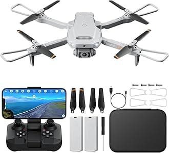 Drone with Camera for Adults - ROVPRO Dual Camera S60 RC Quadcopter with APP Control - Obstacle Avoidance, Waypoint Fly, Altitude Hold, Roll Mode, Headless Mode, 2 Batteries