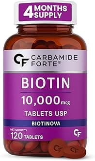 - Carbamide Forte Biotin Tablets for Hair Growth | Biotin Supplement 10000 mcg | Hair Supplements for Women & Men | 120 Hair Growth Tablets - 4 Months Supply
