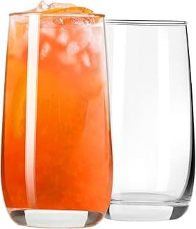 PARACITY Highball Glasses Set of 2, Drinking Glasses 12 Oz, Clear Glass Cups, Tall Tumbler Water Glasses, Glassware Set for Cocktail, Coffee, Mojitos