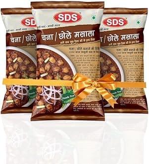 SDS Chana/Choley Masala Powder - 70g (Pack of 3) |Spicy & Tangy Indian Gravy Mix for Chole Bhature, Kulche Chole, Kala Chana | Zero Added Colours, Fillers, Additives & Preservatives