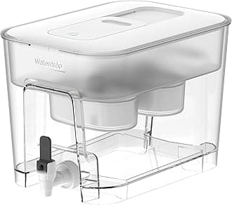Waterdrop 40 Cup Dual Filter Dispenser, 8X Faster Filtration, 400-Gallon Lifespan, Water Filter Dispenser for Home/Office, 2 Replacements, 10X Longer Lifetime, Reduces Chlorine, PFOA/PFOS，White