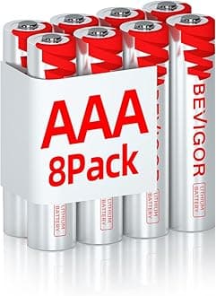 BEVIGOR AAA Lithium Batteries, 8Pack Lithium Iron Triple A Batteries, 1.5V 1200mAh Longer Lasting AAA Batteries for Flashlight, Toys, Remote Control, Non-Rechargeable