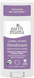 Earth Mama Calming Lavender Deodorant | Safe for Sensitive Skin, Pregnancy and Breastfeeding, Contains Organic Lavender, Calendula and Coconut Oil, No Baking Soda or Aluminum, 2.65-Ounce