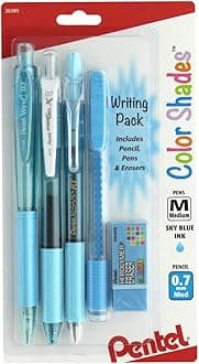 Pentel Color Shades Writing Pack - Pastel Sky Blue (BLBKALZBPS)