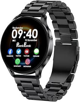 EVO Vista Smartwatch, 1.3” HD Display Bluetooth Calling Metal Smartwatch, Fitness & Sleep Tracker, 100+ Sports Modes, IP67 Waterproof Compatible with Android & iOS(Black)