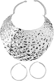 Gold Necklaces for Women Chunky Gold Silver Choker Necklace Statement Egyptian Jewelry for Women Men Gold Costume Jewelry Sets Accessories Gift