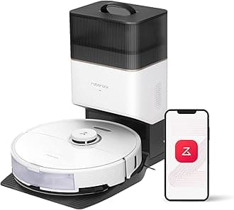roborock S8+ Robot Vacuum, Sonic Mop with Self-Empty Dock, Stores up to 60-Days of Dust, Auto Lifting Mop, Ultrasonic Carpet Detection, 6000Pa Suction, White