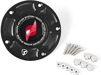 CNC Accessories Fuel Tank Cap Motorcycle Gas Cap Lightning Key Quick Action Cover Fit For Aprilia RSV4 Tuono V4 1100 RR For Ducati Monster 1100 Diavel Scrambler 1100 Panigale V2 V4 S (Red)