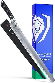 Dalstrong Extra-Long Slicing Knife - 14 inch - Gladiator Series Elite - Premium High Carbon German Steel - Black G10 Handle - Carving Knife Gift- Slicer, BBQ, Brisket - Sheath Included - NSF Certified