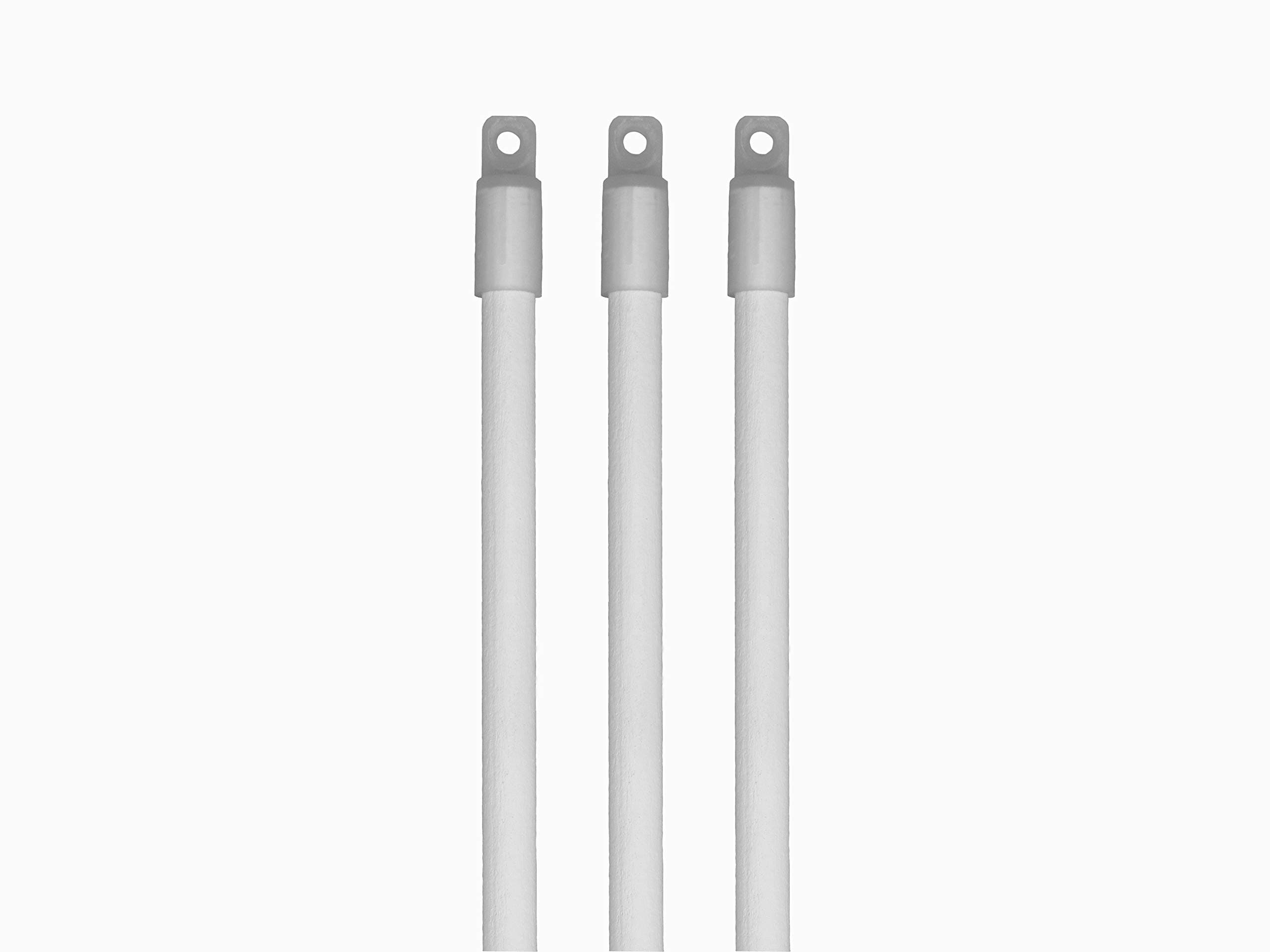 3 Pack - Available in 24" - 30" - 36" (30") Snow White Wood Blind Tilt Wand Replacement - S" Hook Included